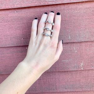 Trio of Stones Ring Set